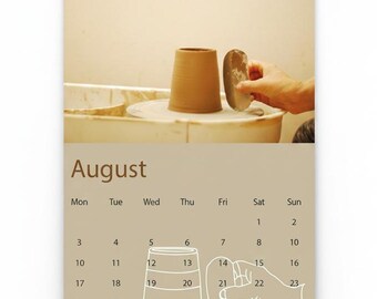 2026 Printable A4 Calendar | Minimalist Design | Downloadable PDF for Decorating a Ceramics Workshop