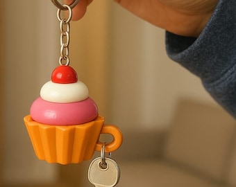 Cupcake Keychain STL file - 3D model for printing at home, fun and creative accessory + (SURPRISE BONUS - free STL file)