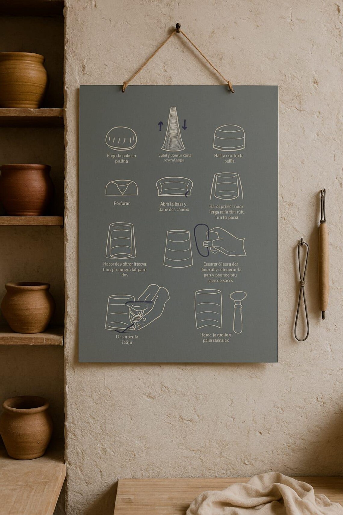 Illustrative Posters: "step-by-step Process for Turning a Ceramic Piece ...