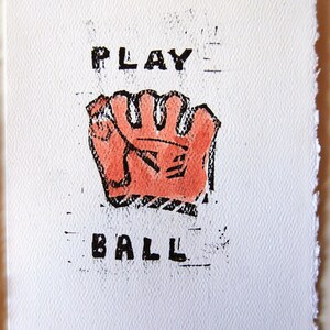 Baseball glove card-- Play Ball