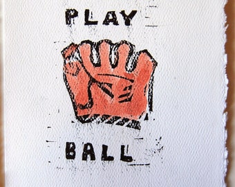 Baseball glove card-- Play Ball