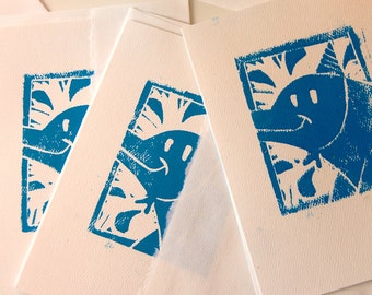 Party Dolphin, blank notecards with envelopes to use as invitations or birthday greetings