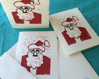 Santa nose and glasses Xmas card