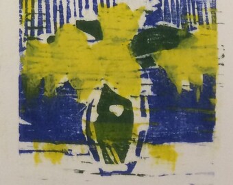 Daffodils, three-color woodcut, first state, edition of six