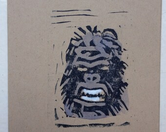 Note card--ape mask