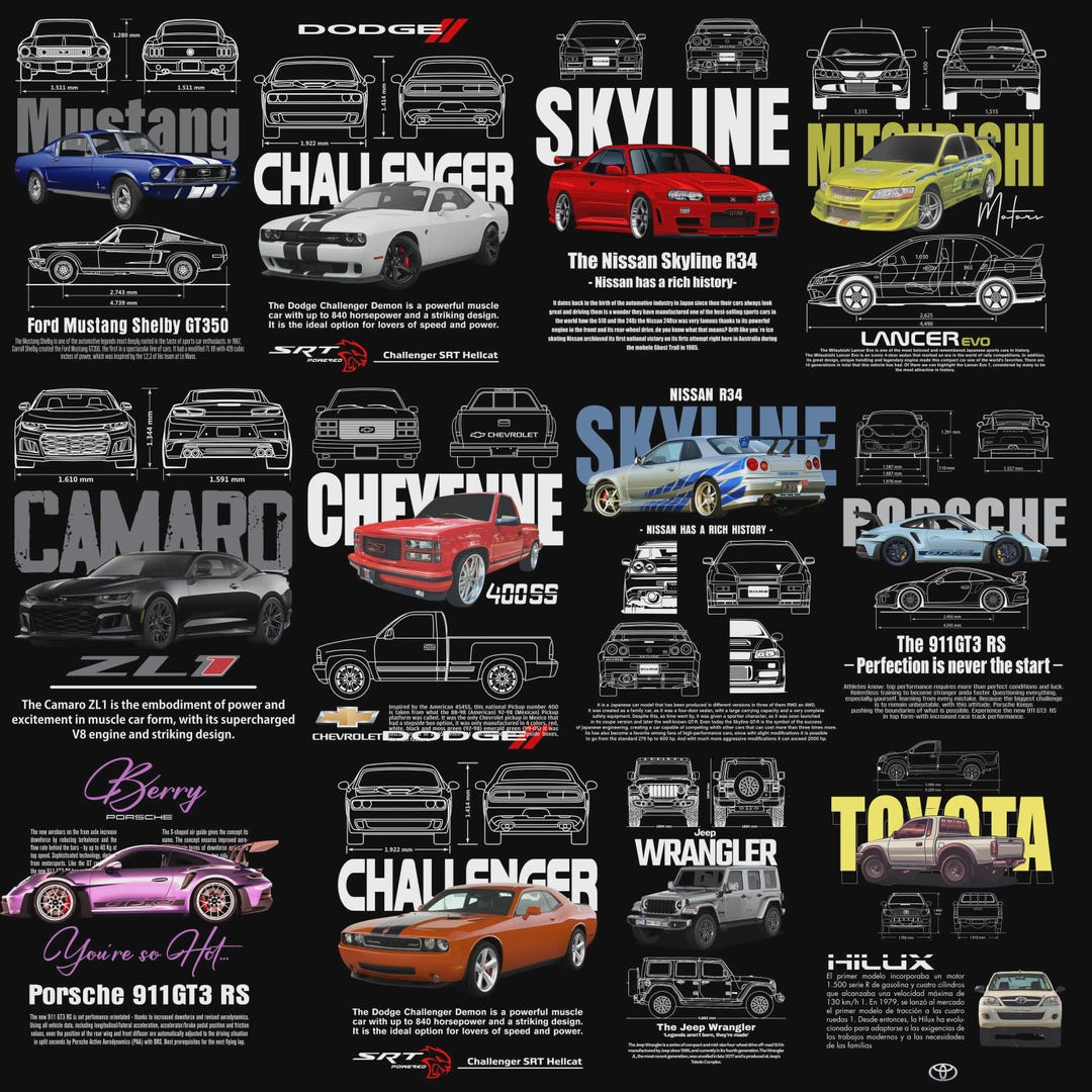 Matching Car Design More Than 100 Car Designs From the Best Brands PNG Evo Lancer Mustang ...