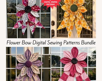 Paquete de patrones de costura en PDF para hacer un lazo gigante acolchado con forma de flor (descarga digital)