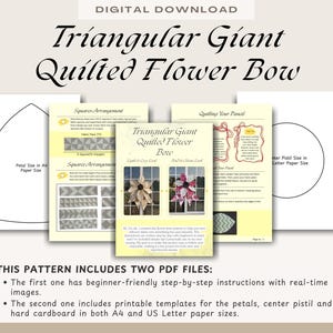 DIY Big Quilted Fabric Flower Bow Pattern, Large Patchwork Bow Sewing PDF, Front door Handmade Giant Fabric Bow Pattern Decoration image 5