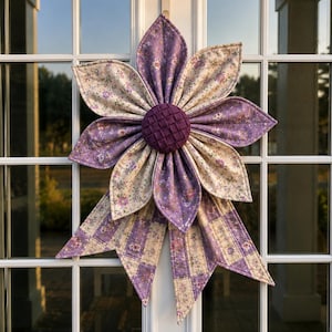 Extra grote gequilte bloemenstrik naaipatroon, DIY patchwork wandhanger/deurdecoratie voor evenementen