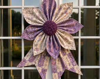 Patrón de costura de lazo de flor acolchado gigante extragrande, decoración de pared/puerta para eventos DIY con patchwork