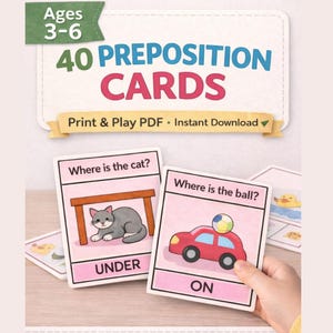 Preposition Flashcards for Speech Therapy | Spatial Concepts Learning (PDF Download)