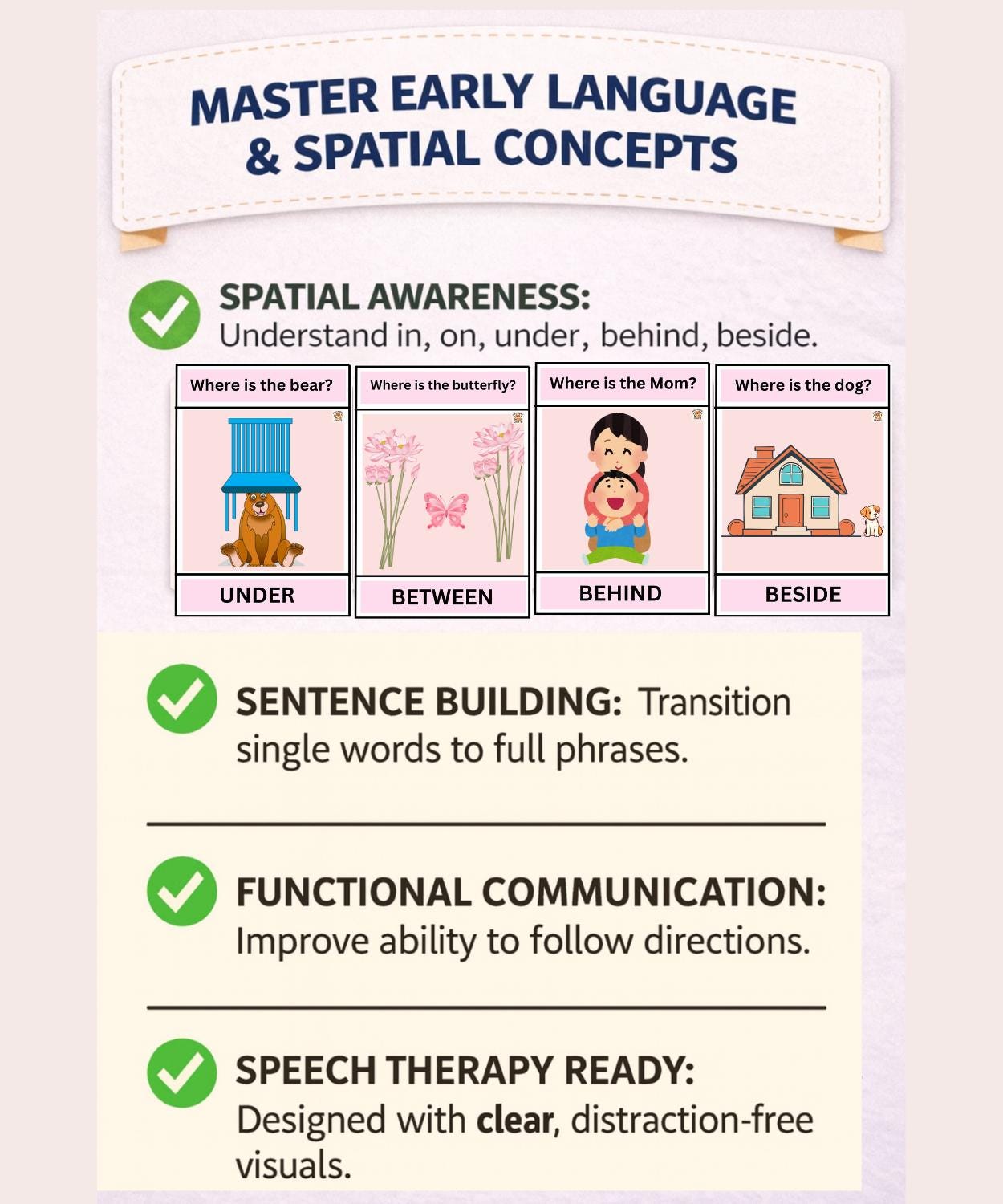 Preposition Flashcards for Speech Therapy | Spatial Concepts Learning ...