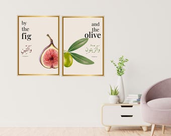 Fig and Olive Islamic Wall Art Set: Surah At-Tin Print (Digital Download)