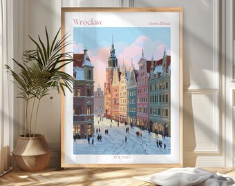 Wroclaw Polen Reise Poster Druck: Wanderlust Haus und Büro Dekor, Geschenk für Reisende