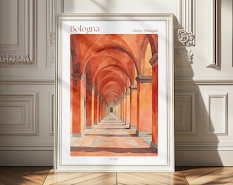 Bologneser Reise Poster Druck: Italien Wand Kunst, Europa Kunstwerk, Wanderlust Haus und Büro Dekor, Geschenk für Reisende