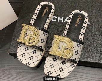 Black Slide Sandals for Women – Elegant Summer Flat Sandals