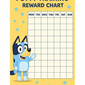 Tabla de recompensas para ir al baño de Bluey