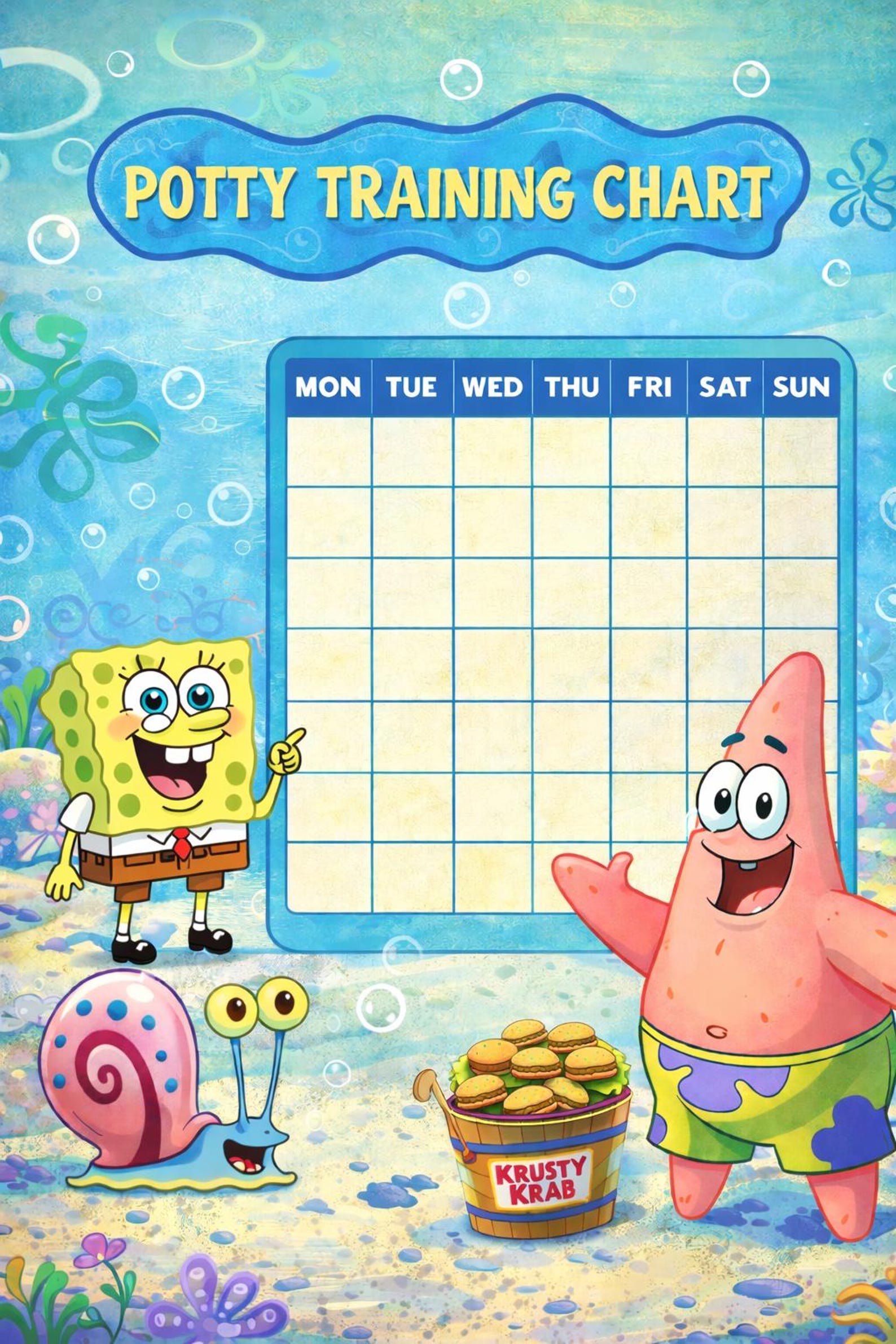 Sponge Buddy Potty Training Chart - Etsy