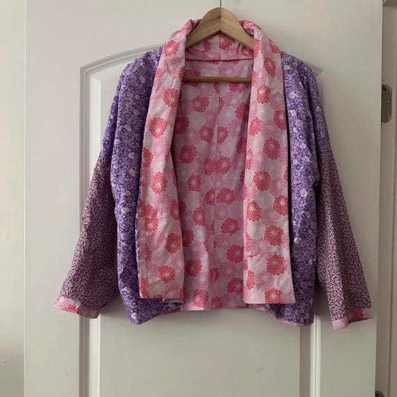 Handmade Reversible Patchwork Jacket Size M - image 1