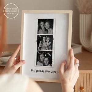 Best Friend Gift | Custom Photo Print | Retro Film Strip Layout | Polaroid Style Print | Personalised Quote | Friendship Gift for Her