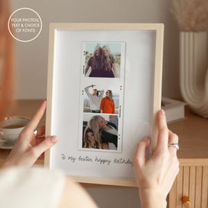 Best Friend Gift | Custom Photo Print | Retro Film Strip Layout | Polaroid Style Print | Personalised Quote | Friendship Gift for Her
