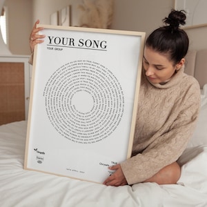 First Dance Lyric Print | Custom Spiral Song Art | Wedding Gift for Couple | Vinyl Style Lyrics | Anniversary Print | Personalised Song
