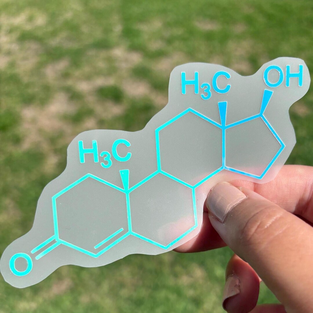 Testosterone Molecule Vinyl Decal | Hormone Chemistry Sticker - Etsy
