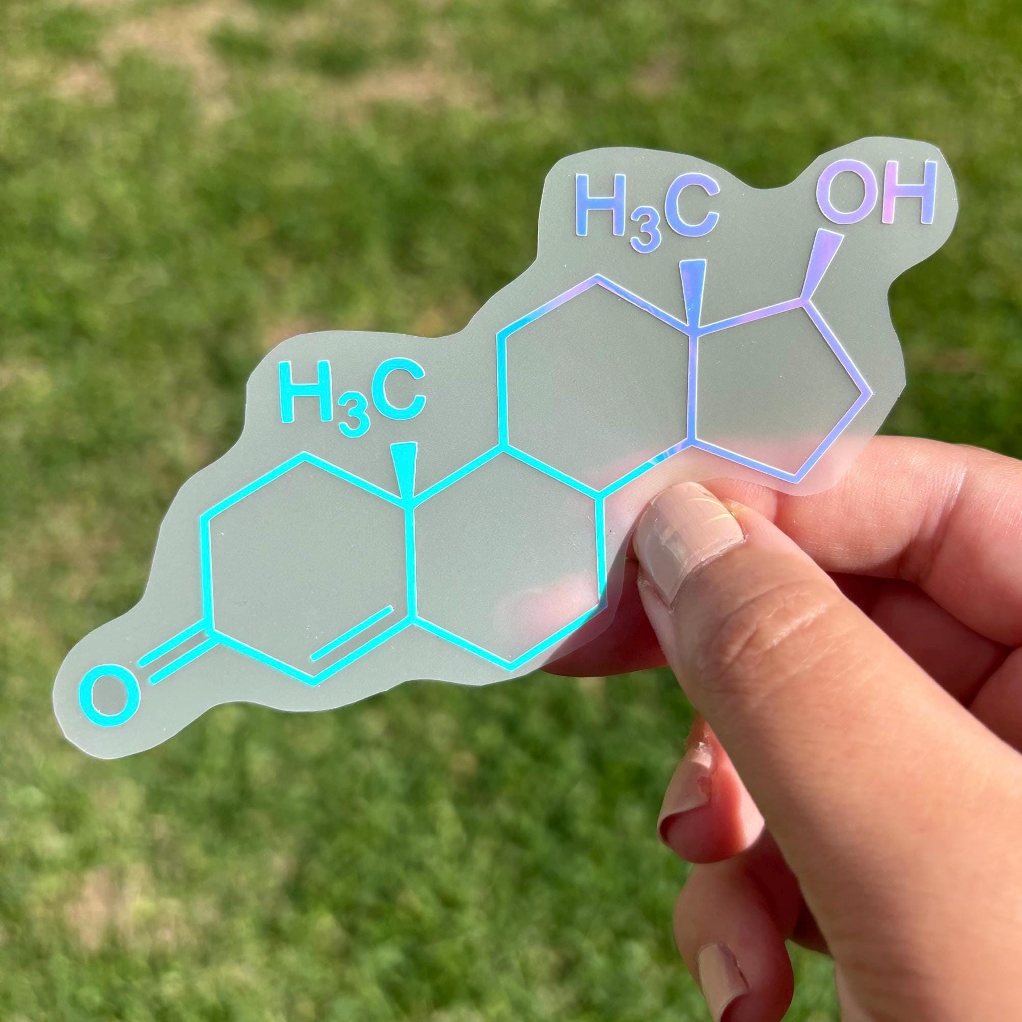 Hormones Sticker Testosterone Molecule Vinyl Decal | Hormone Chemistry Sticker - Etsy