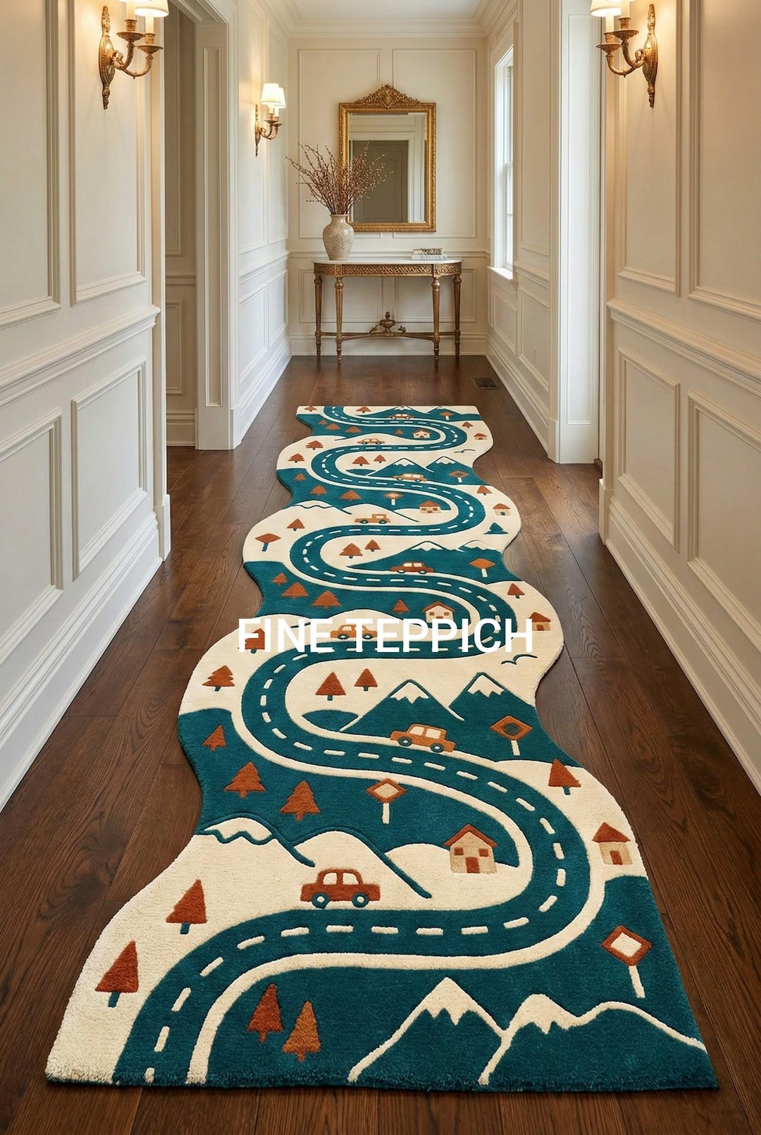 Adventure Highway Tufted Runner | Mountain Drive Kids Area Rug | Little ...