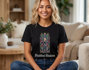 Shabbat Shalom Synagoge Glasmalerei T-Shirt
