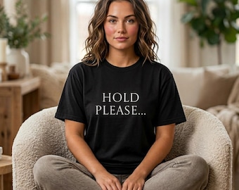 Hold Please Baron Coleman T-shirt | Minimal Text Tee, Simple Typography Shirt