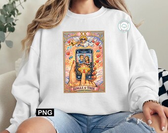 Anti Valentine PNG Single and Free, Funny Sarcastic Tarot Card Sublimation Design, Retro Self Love Club, Unfollow Love Digital Download.