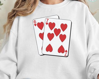 Six Seven SVG Playing Cards Bundle, Funny 6 7 Meme, Viral Trend Poker Hand Vector, Retro Casino Hearts Suit for Cricut
