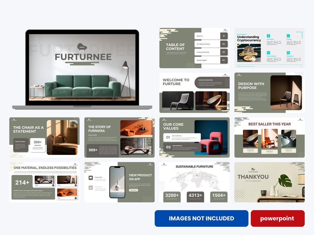 Interior Design Powerpoint Template | Modern Furniture and Lifestyle ...
