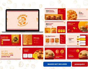 Plantilla de PowerPoint para restaurante de comida: Presentación empresarial moderna (descarga digital)