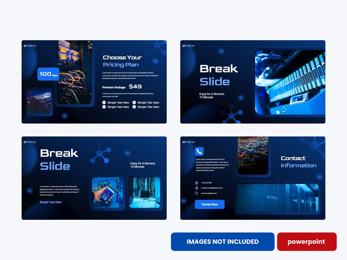 Modern Powerpoint Template | Editable Tech Pitch Deck for Business, AI ...