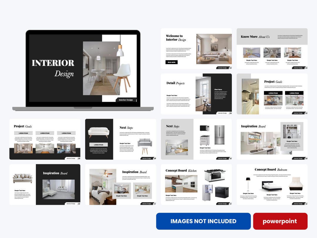 Minimalist Interior Design Powerpoint Template | Project Portfolio ...