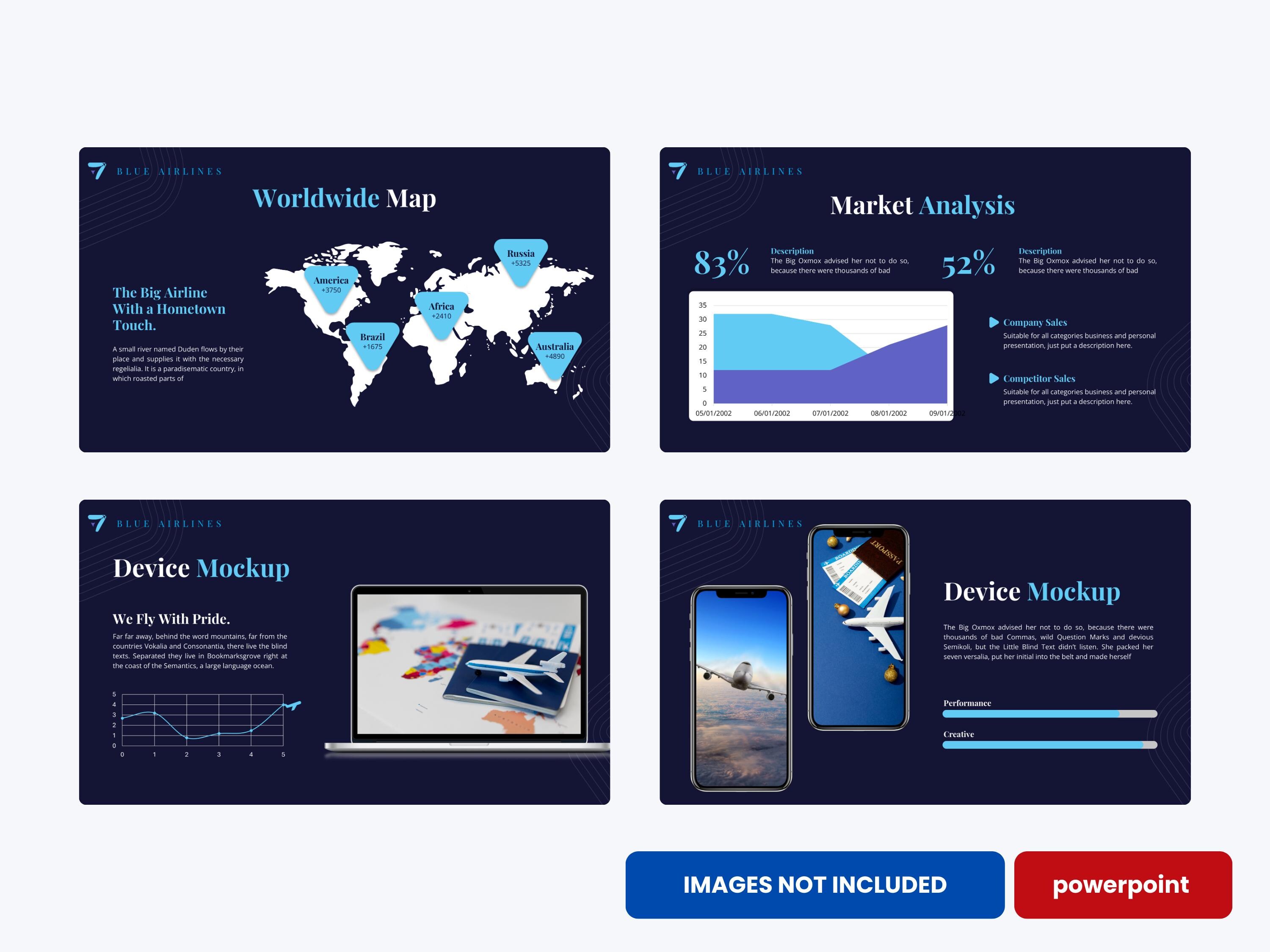 Jetblue Template Blue Airlines Powerpoint Template | Professional Slides for Travel ...