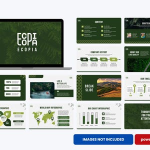 Modello di PowerPoint ecologico / Presentazione su sostenibilità ed ESG con 30 diapositive