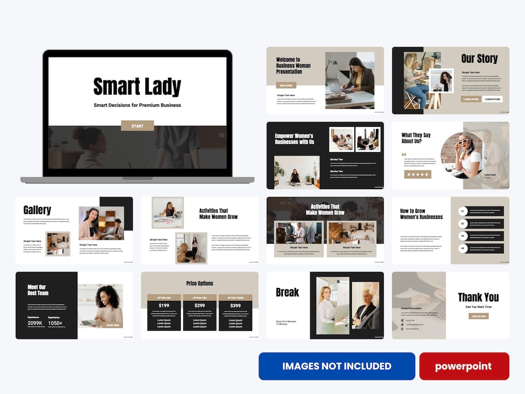 Women Business Powerpoint Template | Elegant Presentation Deck for ...
