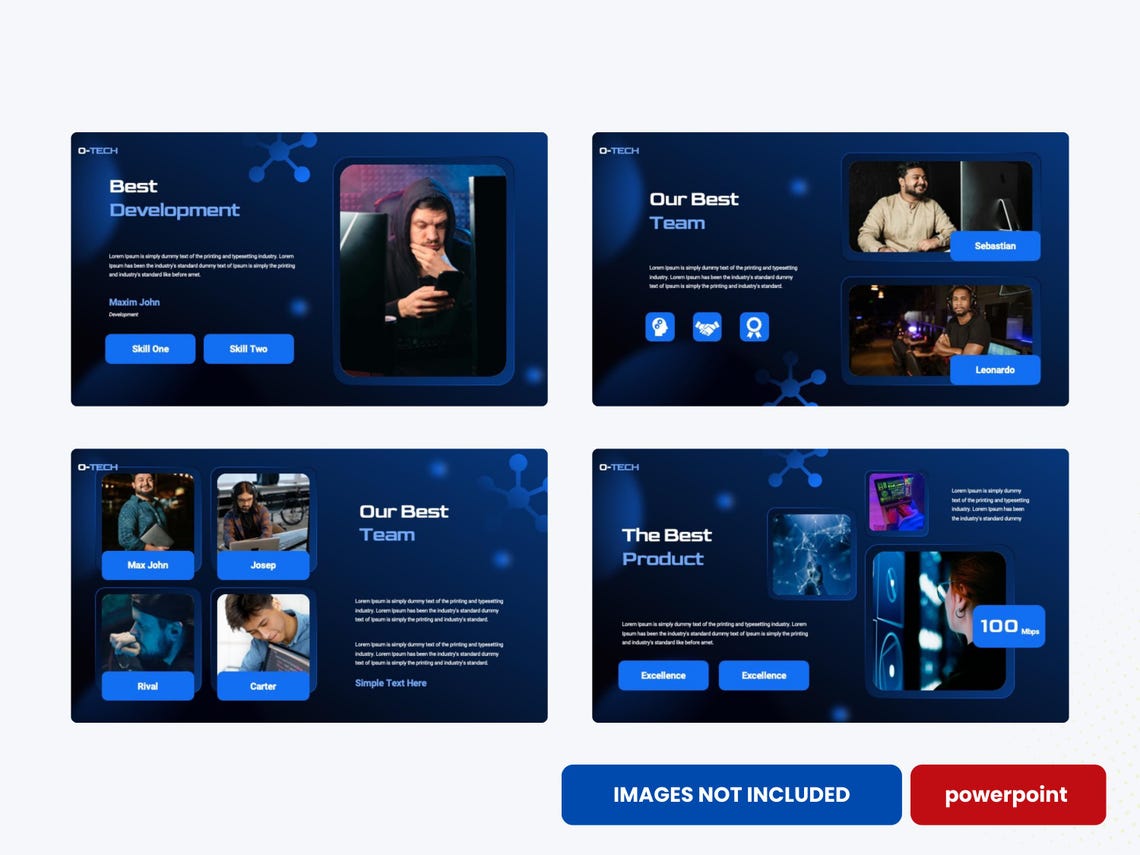 Modern Powerpoint Template | Editable Tech Pitch Deck for Business, AI ...