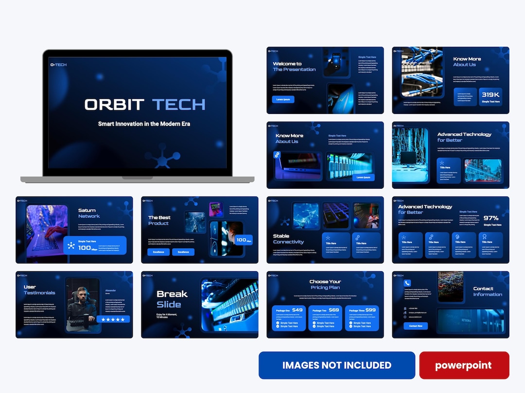 Modern Powerpoint Template | Editable Tech Pitch Deck for Business, AI ...