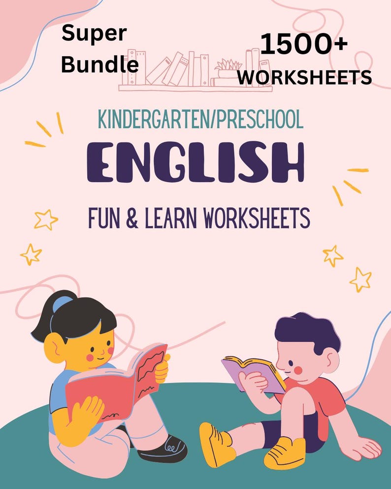 Kindergarten English Worksheets Super Bundle | 1500+ Fun & Learn ...