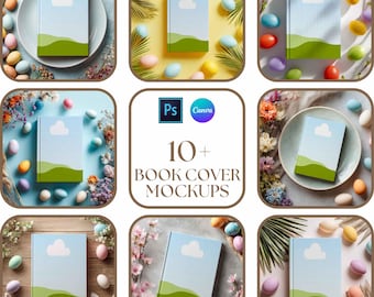 Easter Book Cover Mockup Bundle, Canva & PSD Mockup, Digital Download, Print on Demand