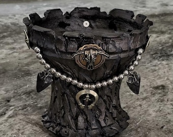 Handmade Black Clay Japanese Caudex Planter with Breathable Design and Rustic Texture