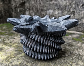 Handmade Metallic Black Ceramic Planter: Textured Caudex Plant Pot