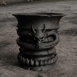 Mörk gotisk demondrakeplanter, fantasisuckulentkruka, alternativ dekorgåva