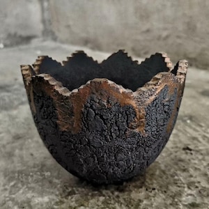 Japanse stijl keramische caudex plantenbak rustiek getextureerde succulente pot donkere Wabi Sabi plantenhouder Uniek woondecoratiecadeau