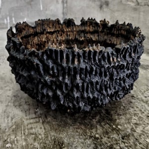 Vaso per piante in ceramica giapponese fatto a mano, grande, scultoreo, in stile Wabi Sabi