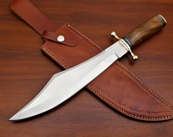 Handmade D2 Steel Bowie Knife – Rosewood Handle Hunting & Camping Knife